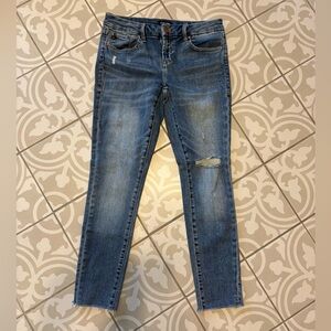 Dear John Distressed Blue Ankle Jeans